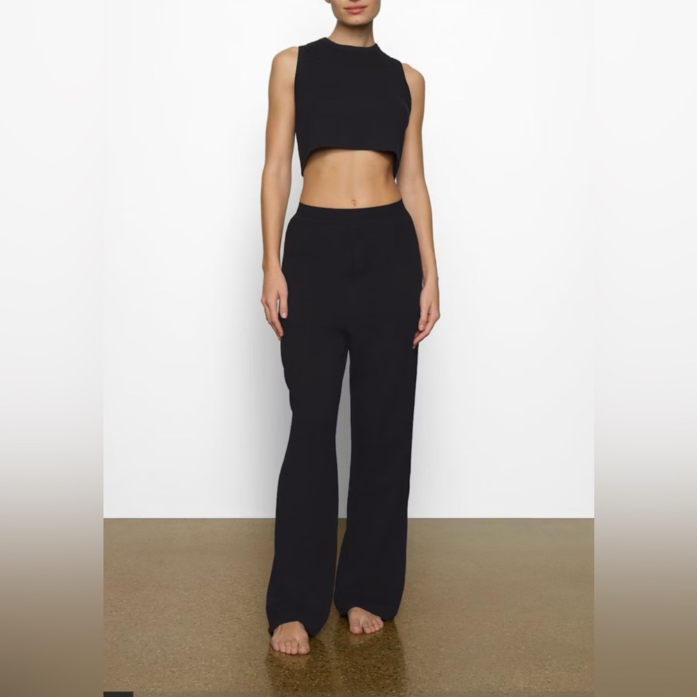 SKIMS Black Loose Boyfriend Pants S
